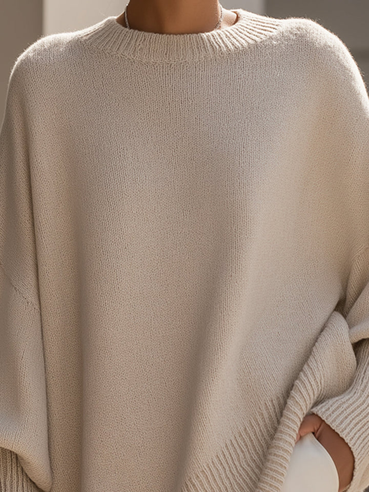Oversized damestrui van wolmix - asymmetrische zoom
