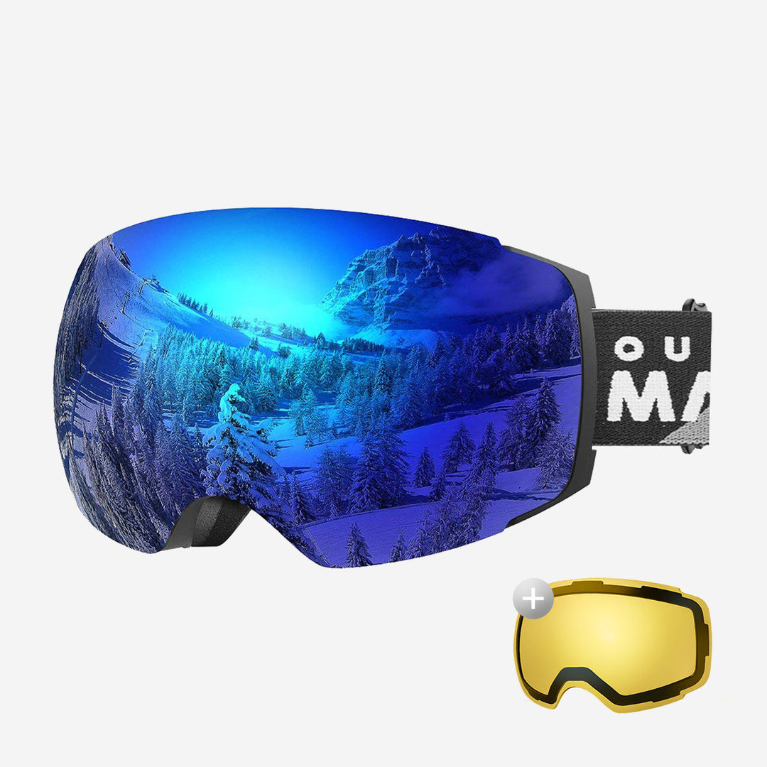 Magnetische meekleurende anti-condens-ski-bril voor dames met extra lens