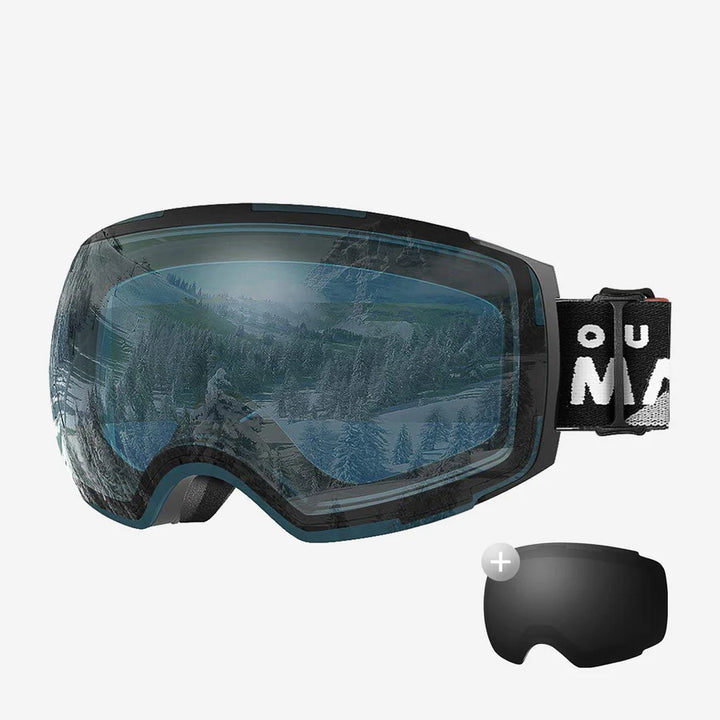 Magnetische meekleurende anti-condens-ski-bril voor dames met extra lens