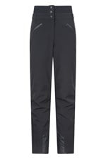 Pantaloni da sci da donna a vita alta in softshell con fodera in pile
