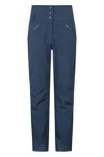 Pantaloni da sci da donna a vita alta in softshell con fodera in pile