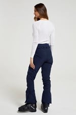 Pantaloni da sci da donna a vita alta in softshell con fodera in pile