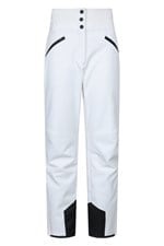 Pantaloni da sci da donna a vita alta in softshell con fodera in pile