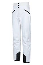 Pantaloni da sci da donna a vita alta in softshell con fodera in pile