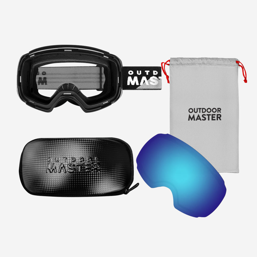 Magnetische meekleurende anti-condens-ski-bril voor dames met extra lens