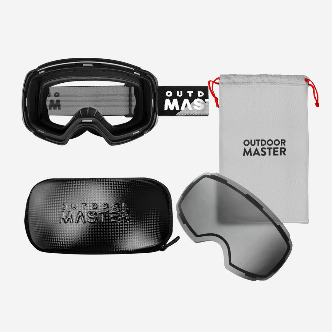 Magnetische meekleurende anti-condens-ski-bril voor dames met extra lens