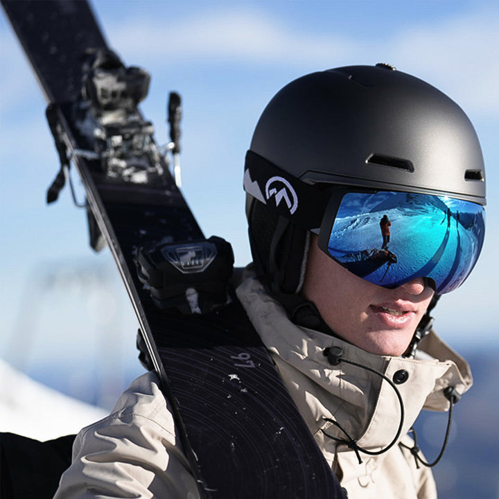 Magnetische meekleurende anti-condens-ski-bril voor dames met extra lens