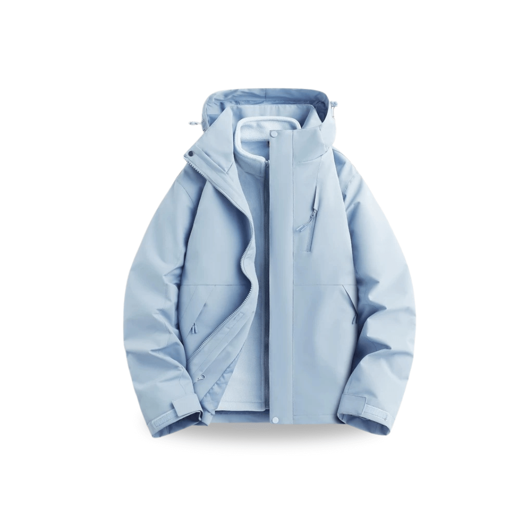 Women's 3-in-1 Waterproof Rain Jacket with Removable Fleece Lining