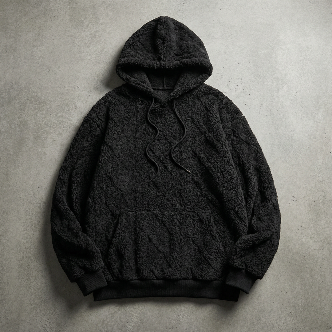 Men's Ultra-Soft Hoodie with Raised Design and Kangaroo Pocket