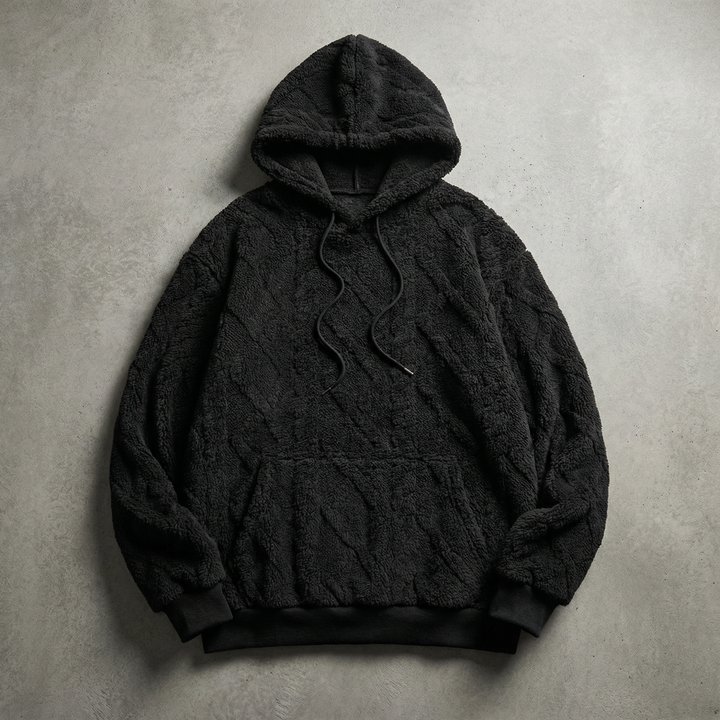 Men's Ultra-Soft Hoodie with Raised Design and Kangaroo Pocket