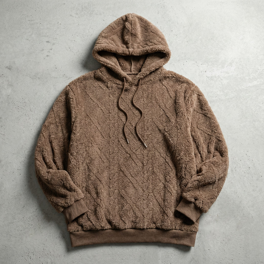 Men's Ultra-Soft Hoodie with Raised Design and Kangaroo Pocket