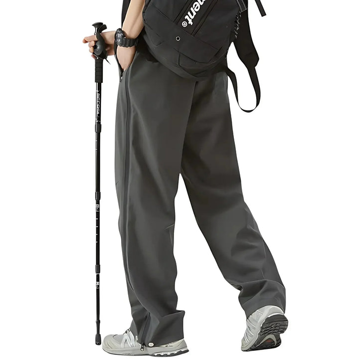 Men's Water-Repellent Windproof Rain Pants with Side Zippers