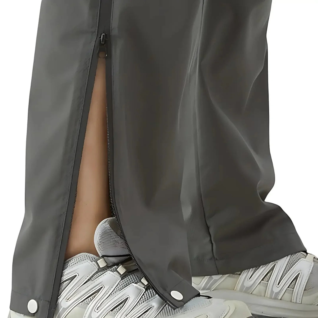 Men's Water-Repellent Windproof Rain Pants with Side Zippers