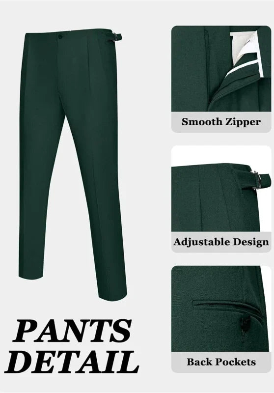 Costume Trois Pièces Homme Coupe Slim avec Veste Croisée et Col Peak