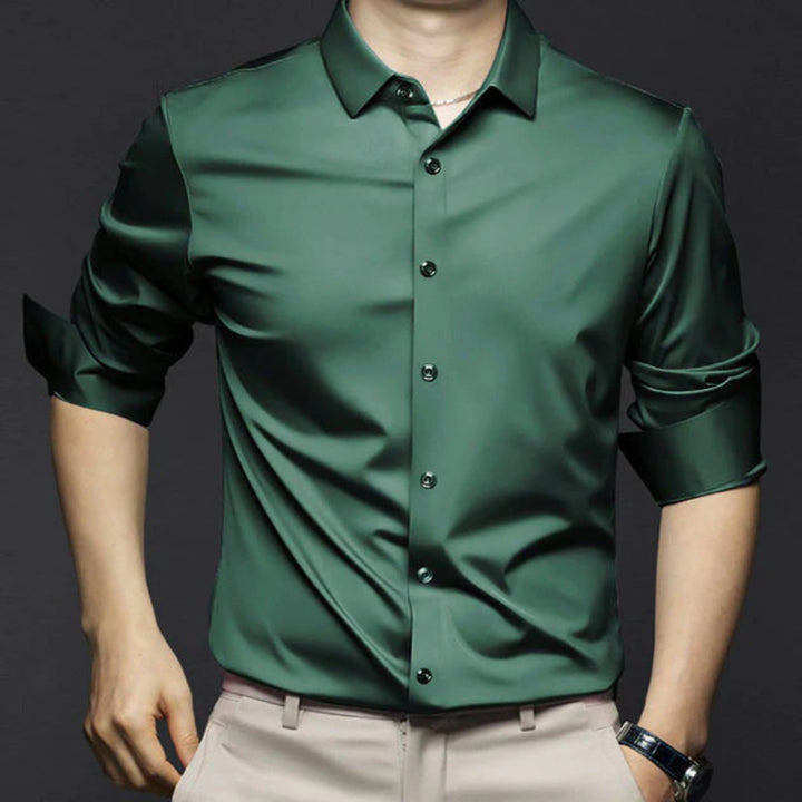 Hommes Chemise Habillée À Manches Longues | Bouton En Bas