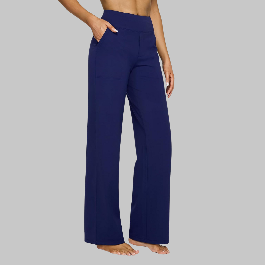 Pantalon de Yoga Taille Haute Coupe Droite Femme