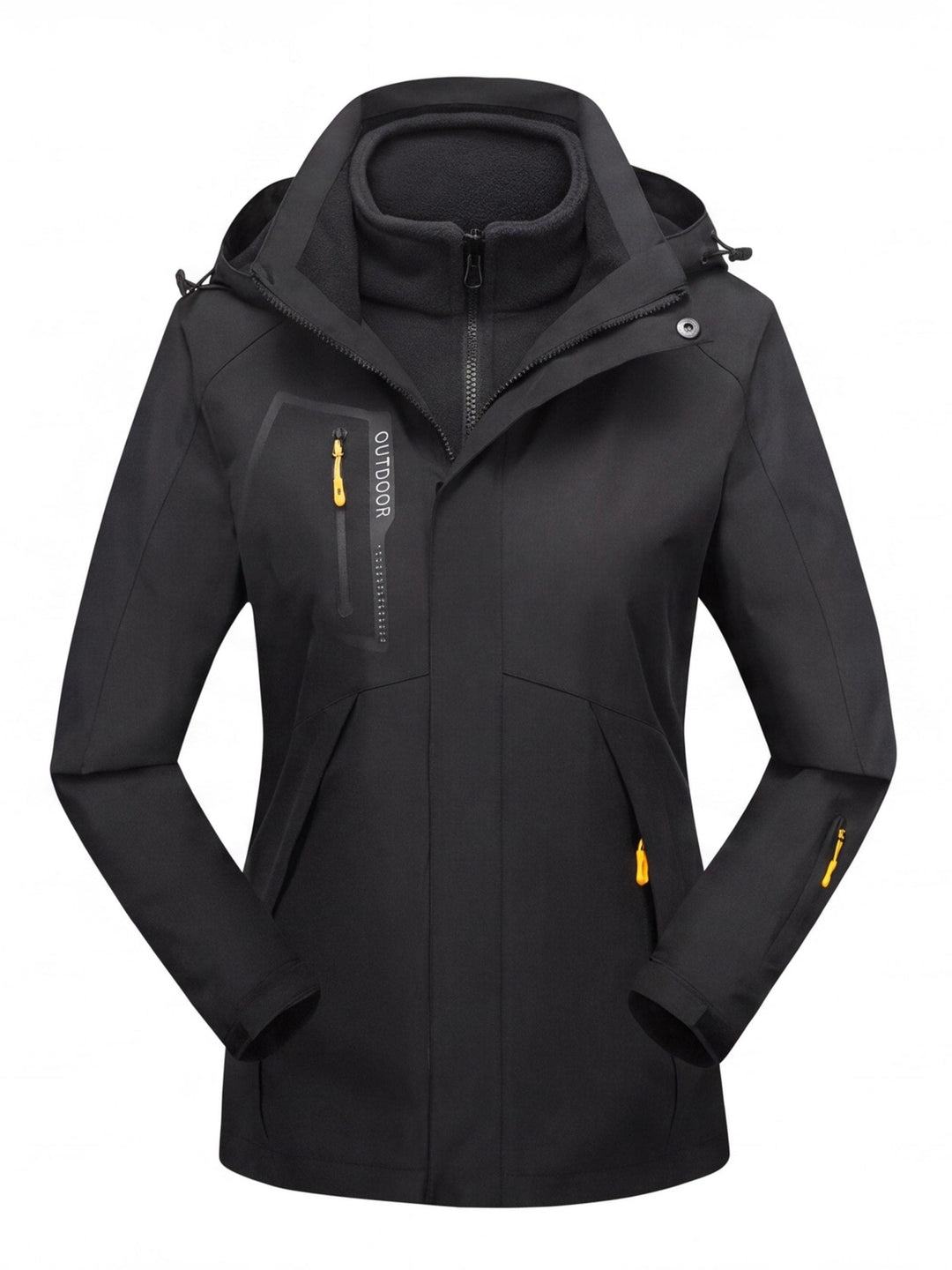 Women's Convertible Hiking Jacket with Removable Fleece and Hood