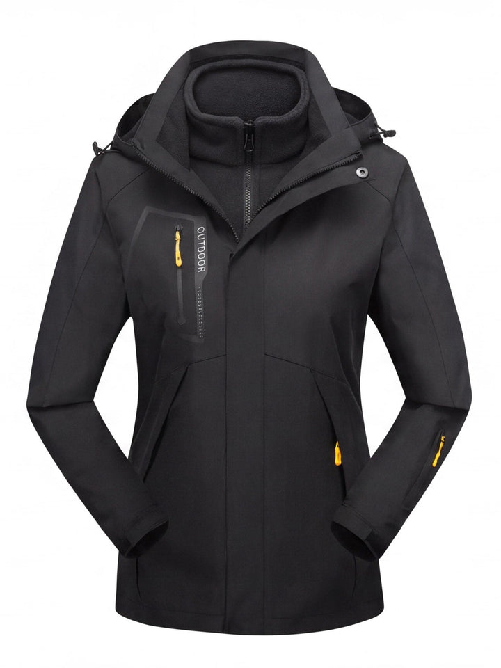 Women's Convertible Hiking Jacket with Removable Fleece and Hood