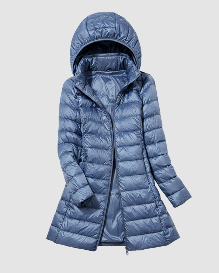 Femme Doudoune Ultra-Légère – Capuche Amovible & Coupe Ajustée