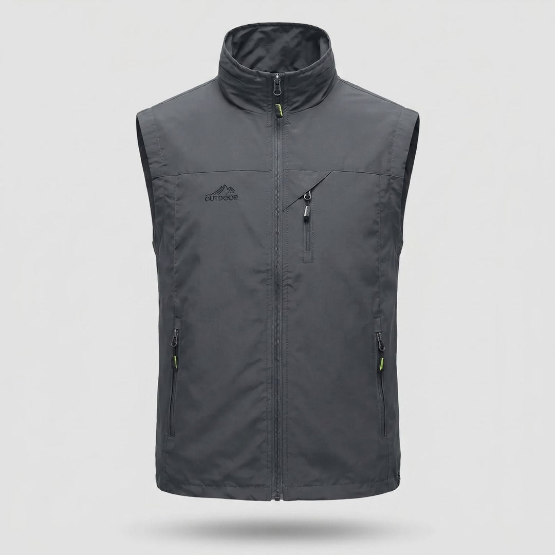 Gilet da trekking da uomo leggero, traspirante, con tasche multiple