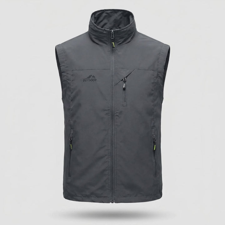 Gilet da trekking da uomo leggero, traspirante, con tasche multiple