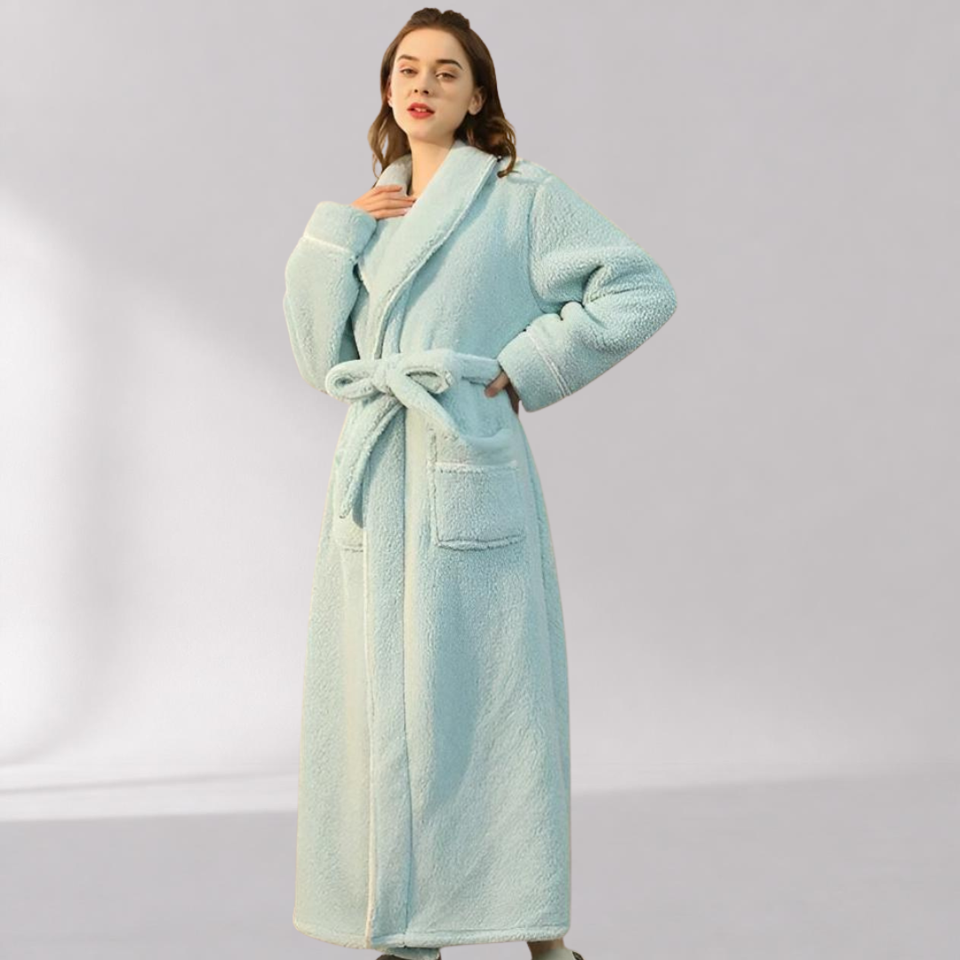 Peignoir Sherpa Unisexe – Col Châle et Ceinture