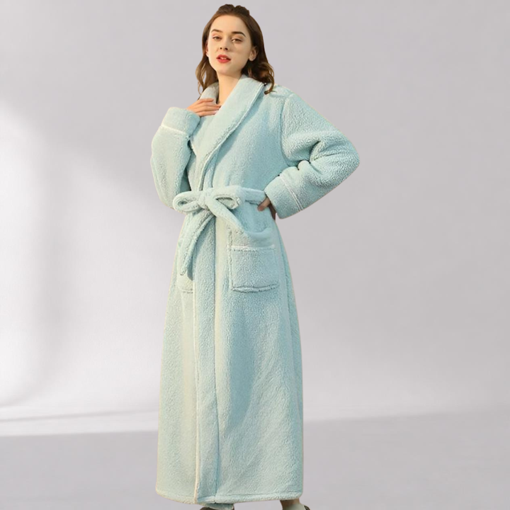 Peignoir Sherpa Unisexe – Col Châle et Ceinture