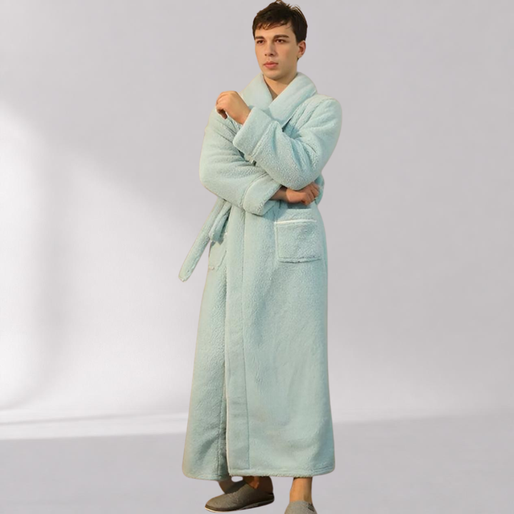 Peignoir Sherpa Unisexe – Col Châle et Ceinture