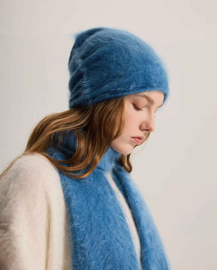 Bonnet de Ski Femme en Cachemire Brossé –  à Revers