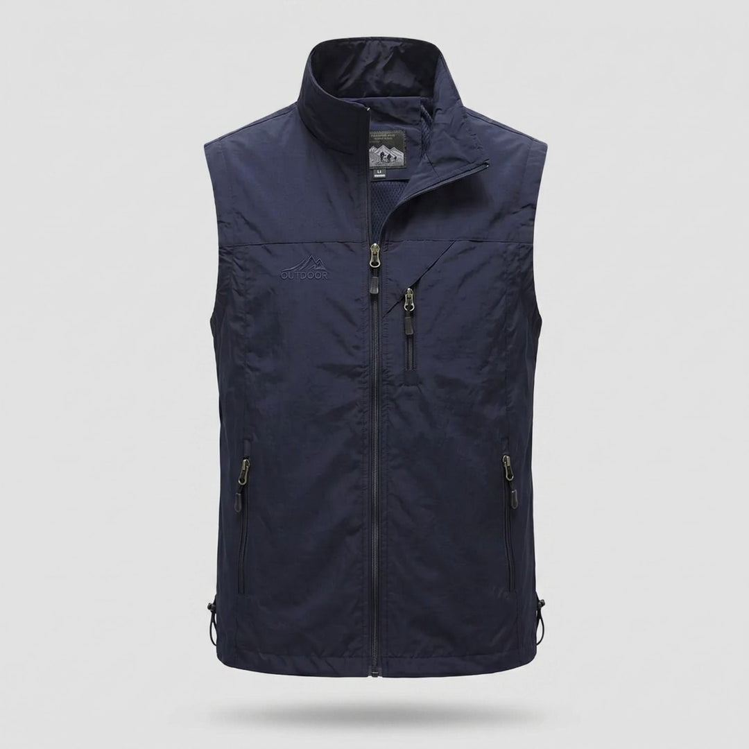 Gilet da trekking da uomo leggero, traspirante, con tasche multiple