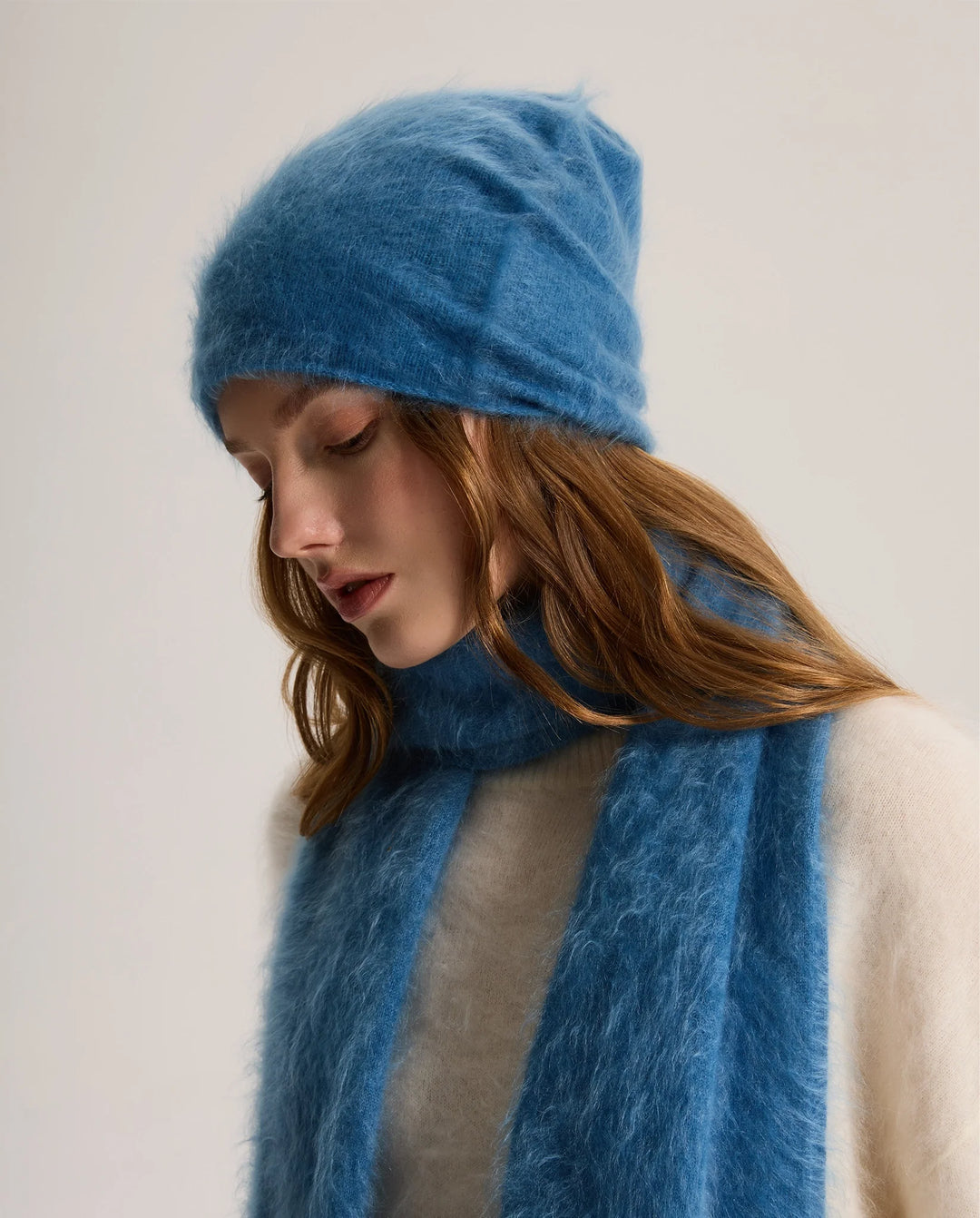 Bonnet de Ski Femme en Cachemire Brossé –  à Revers