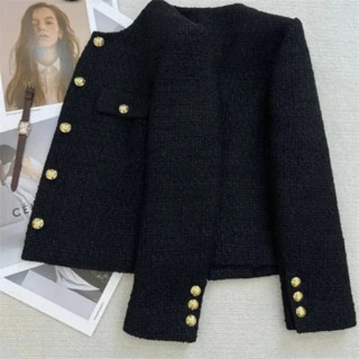 Femmes Veste Courte Noire À | Manches Longues