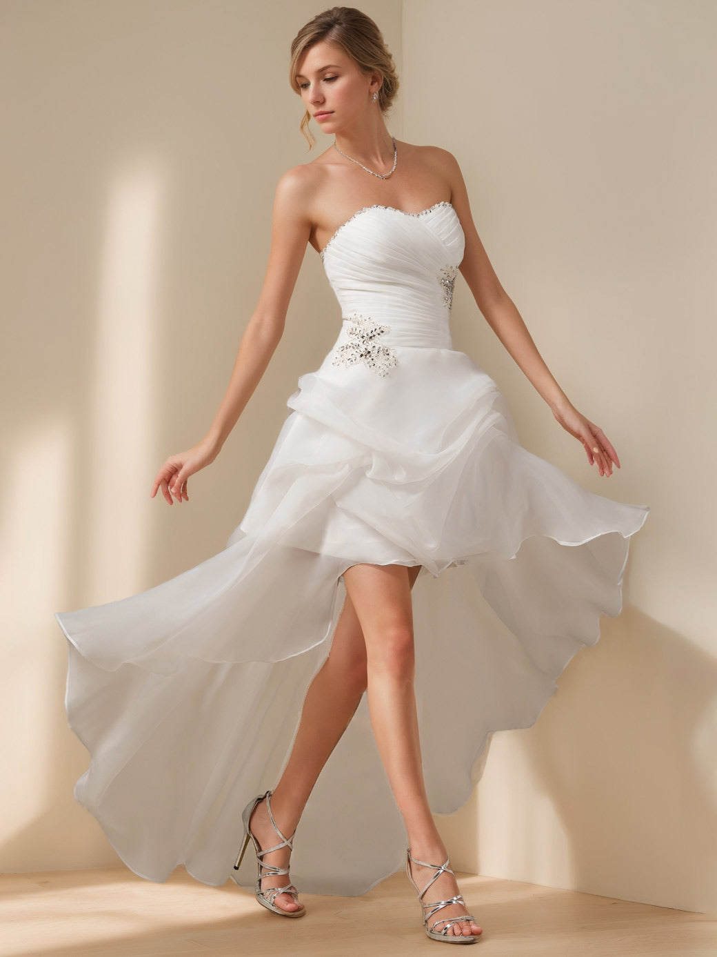 Robe De Mariée Pour Invitée Blanche Pour Femme Avec Décolleté Bustier | Maxi