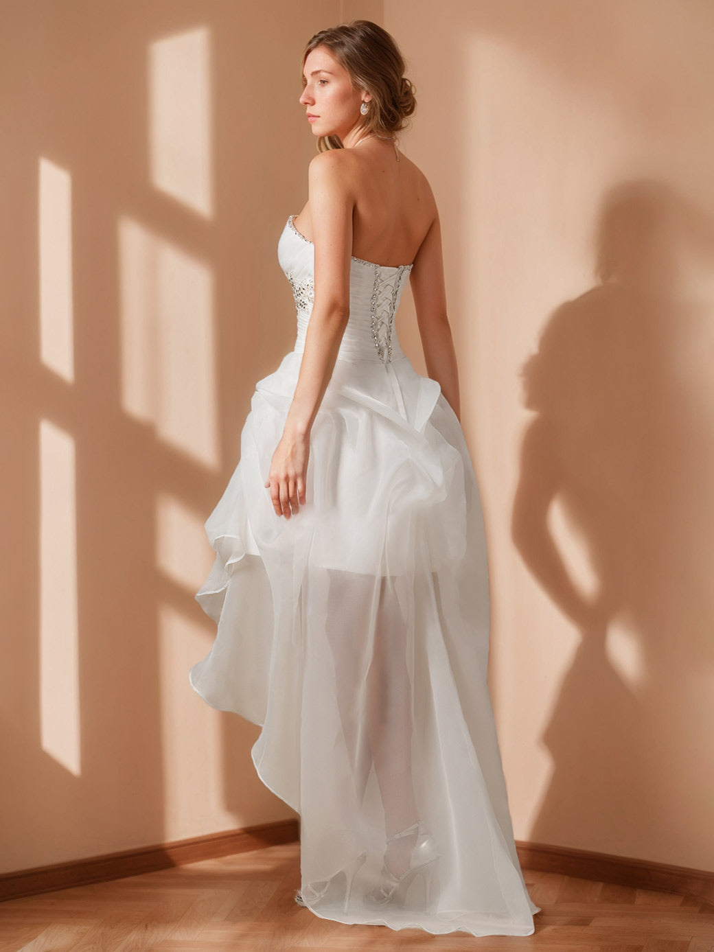 Robe De Mariée Pour Invitée Blanche Pour Femme Avec Décolleté Bustier | Maxi