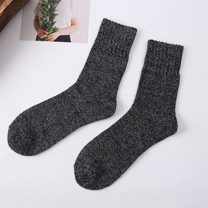 Men's Warm Thermal Ribbed Wool Blend Socks