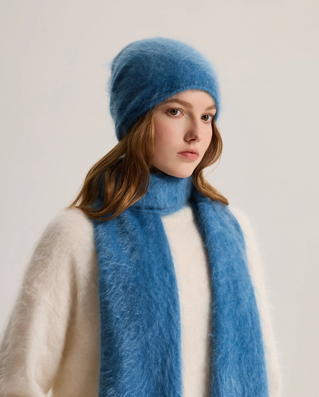 Bonnet de Ski Femme en Cachemire Brossé –  à Revers