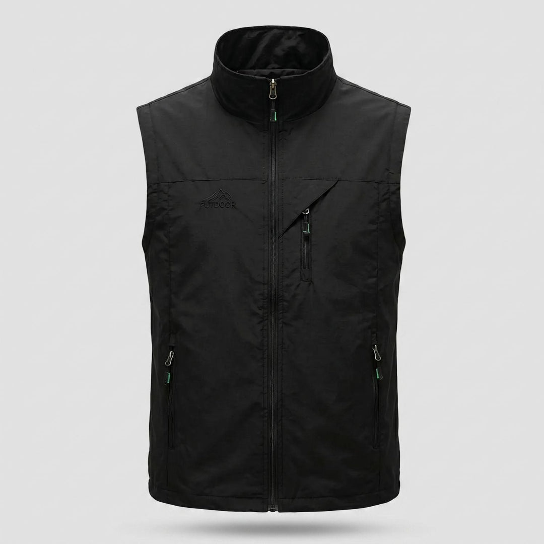 Gilet da trekking da uomo leggero, traspirante, con tasche multiple