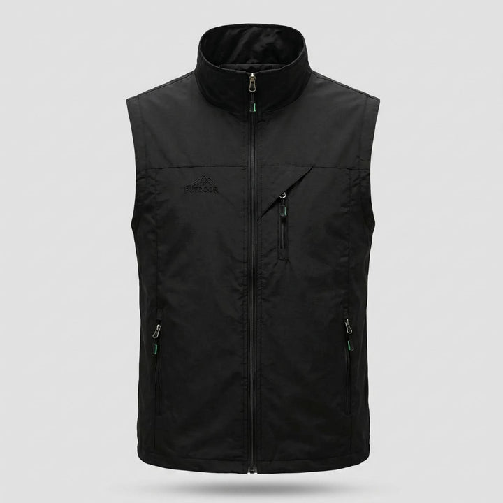 Gilet da trekking da uomo leggero, traspirante, con tasche multiple