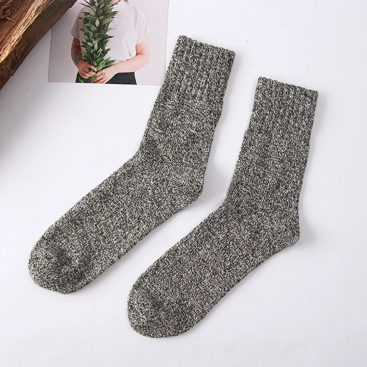 Men's Warm Thermal Ribbed Wool Blend Socks