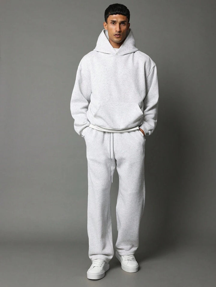 Oversize-Herren-Trainingsanzug mit Kapuze aus Fleece und weiter Hose