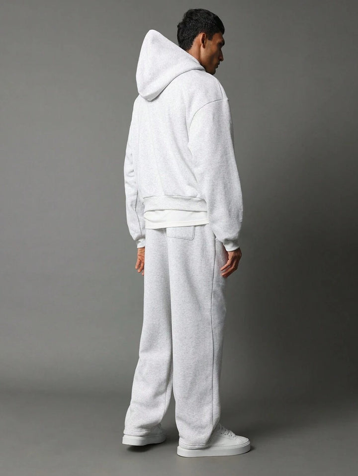 Oversize-Herren-Trainingsanzug mit Kapuze aus Fleece und weiter Hose
