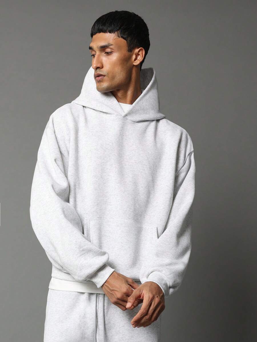 Oversize-Herren-Trainingsanzug mit Kapuze aus Fleece und weiter Hose