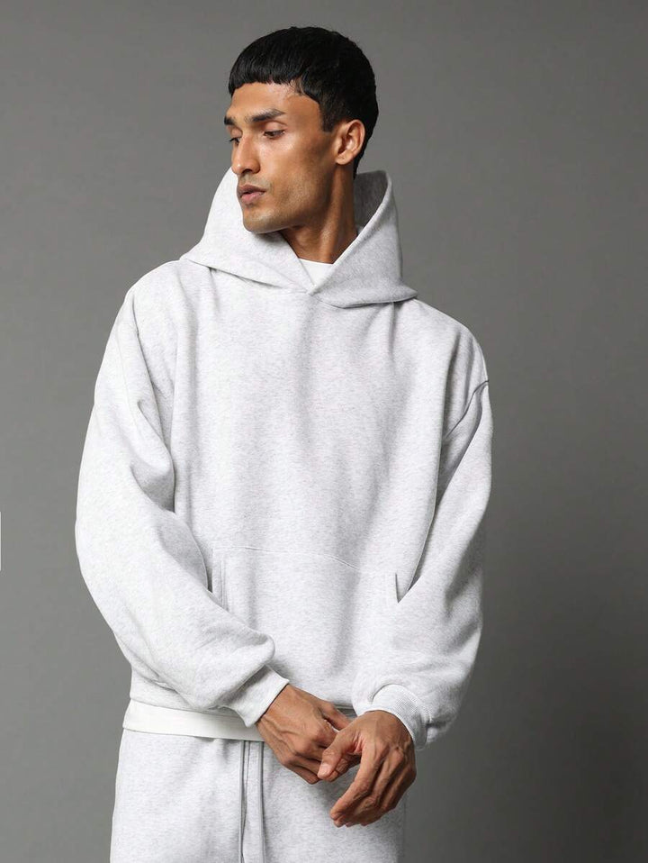 Oversize-Herren-Trainingsanzug mit Kapuze aus Fleece und weiter Hose