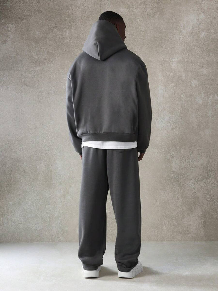Oversize-Herren-Trainingsanzug mit Kapuze aus Fleece und weiter Hose