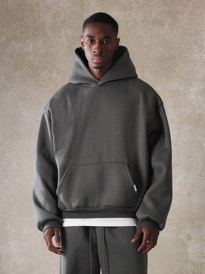 Oversize-Herren-Trainingsanzug mit Kapuze aus Fleece und weiter Hose