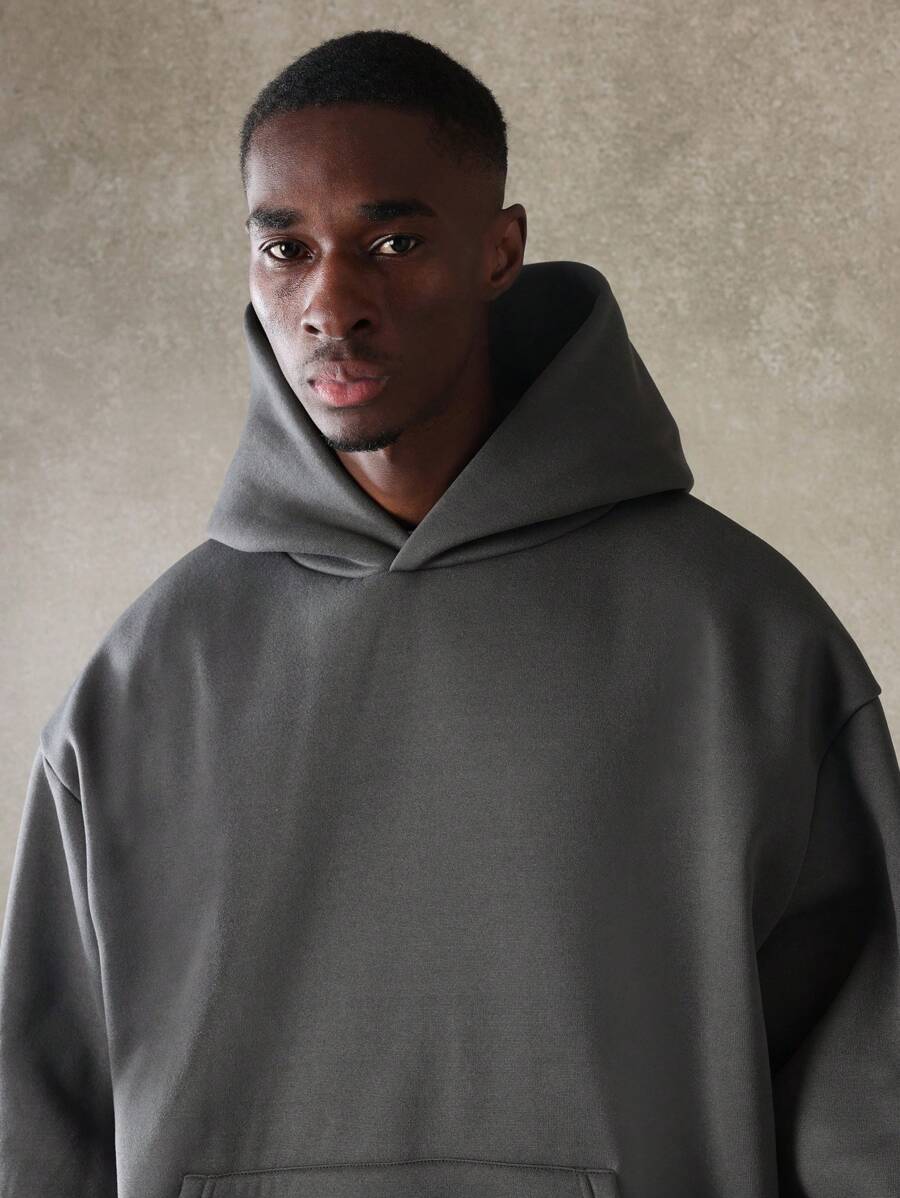 Oversize-Herren-Trainingsanzug mit Kapuze aus Fleece und weiter Hose