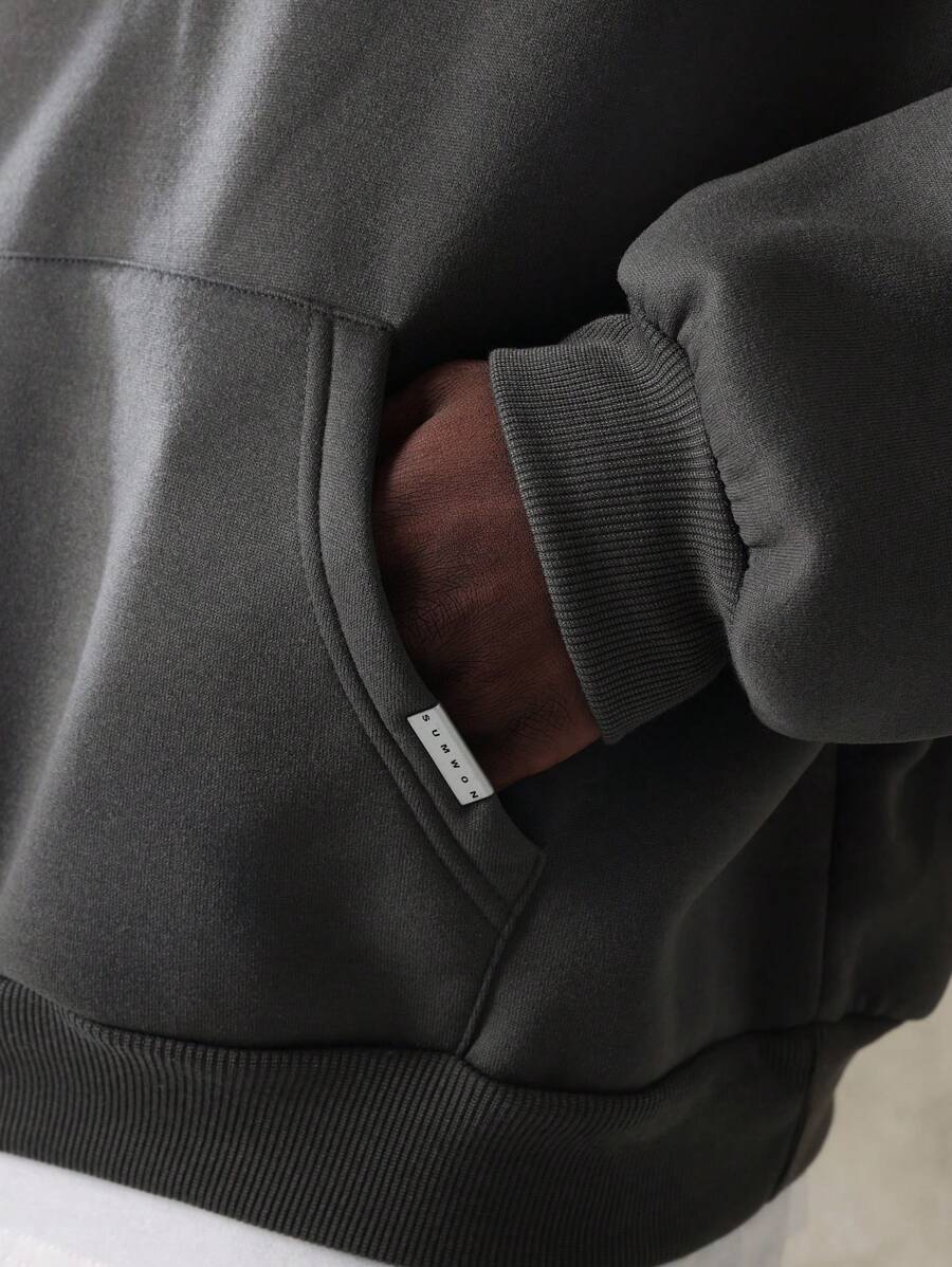 Oversize-Herren-Trainingsanzug mit Kapuze aus Fleece und weiter Hose