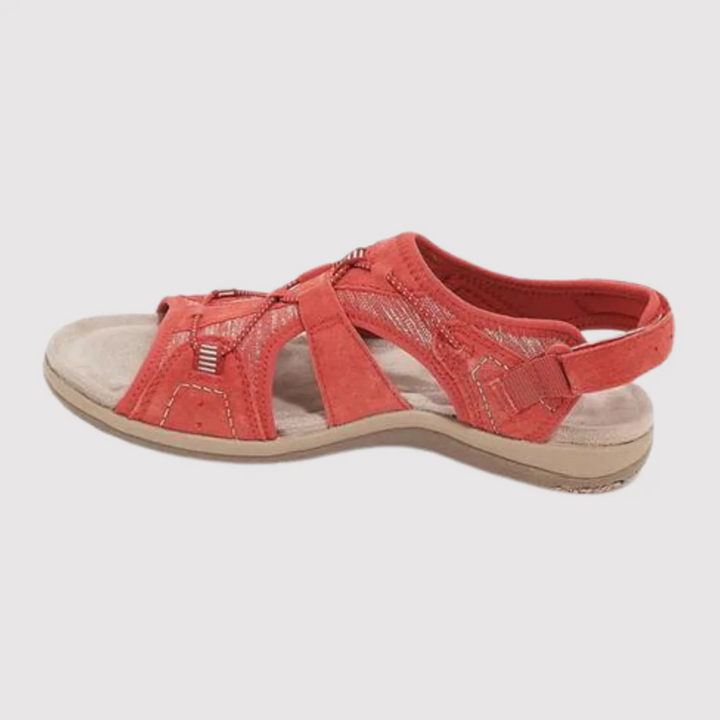 Sandales Élodie pour femme à bout ouvert et semelle flexible, design aéré idéal pour les journées d'été et promenades estivales.