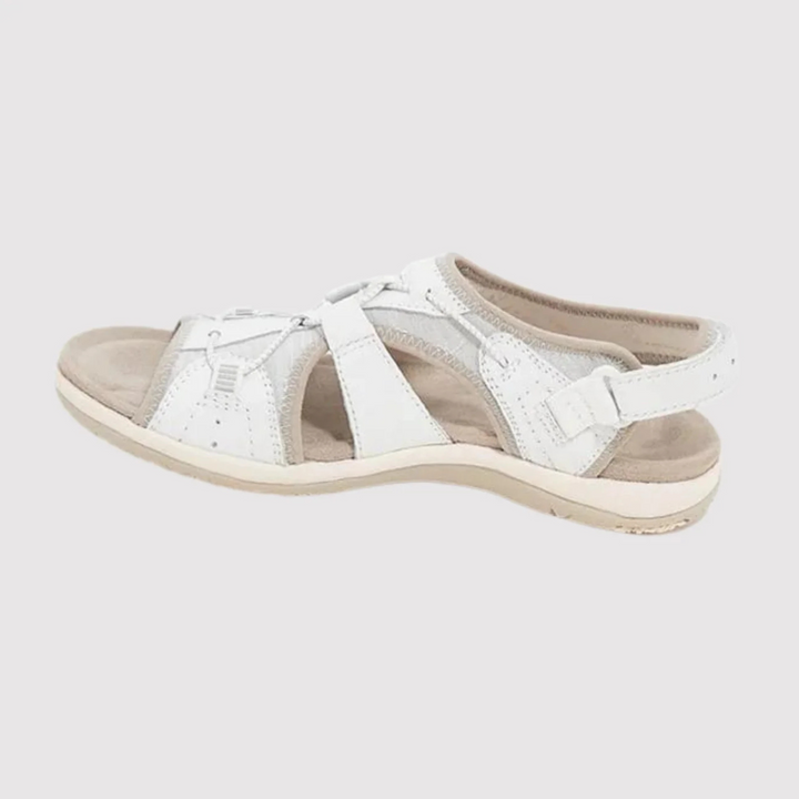 Sandales Élodie pour femme à bout ouvert et semelle flexible, design aéré idéal pour les journées d'été et promenades estivales.