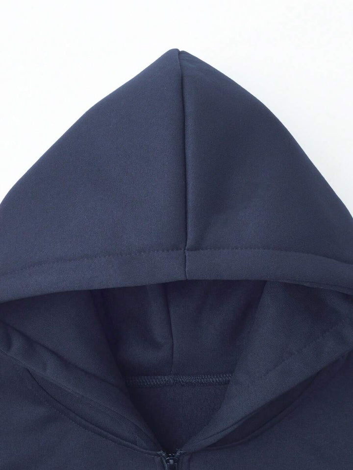 Herren-Trainingsanzug mit Kapuze, halbem Reißverschluss und weiter Hose